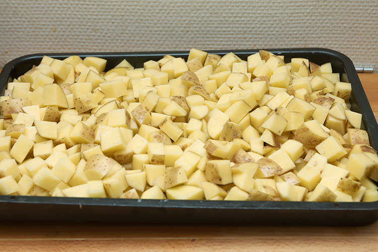 Potato salad, chopped potatoes